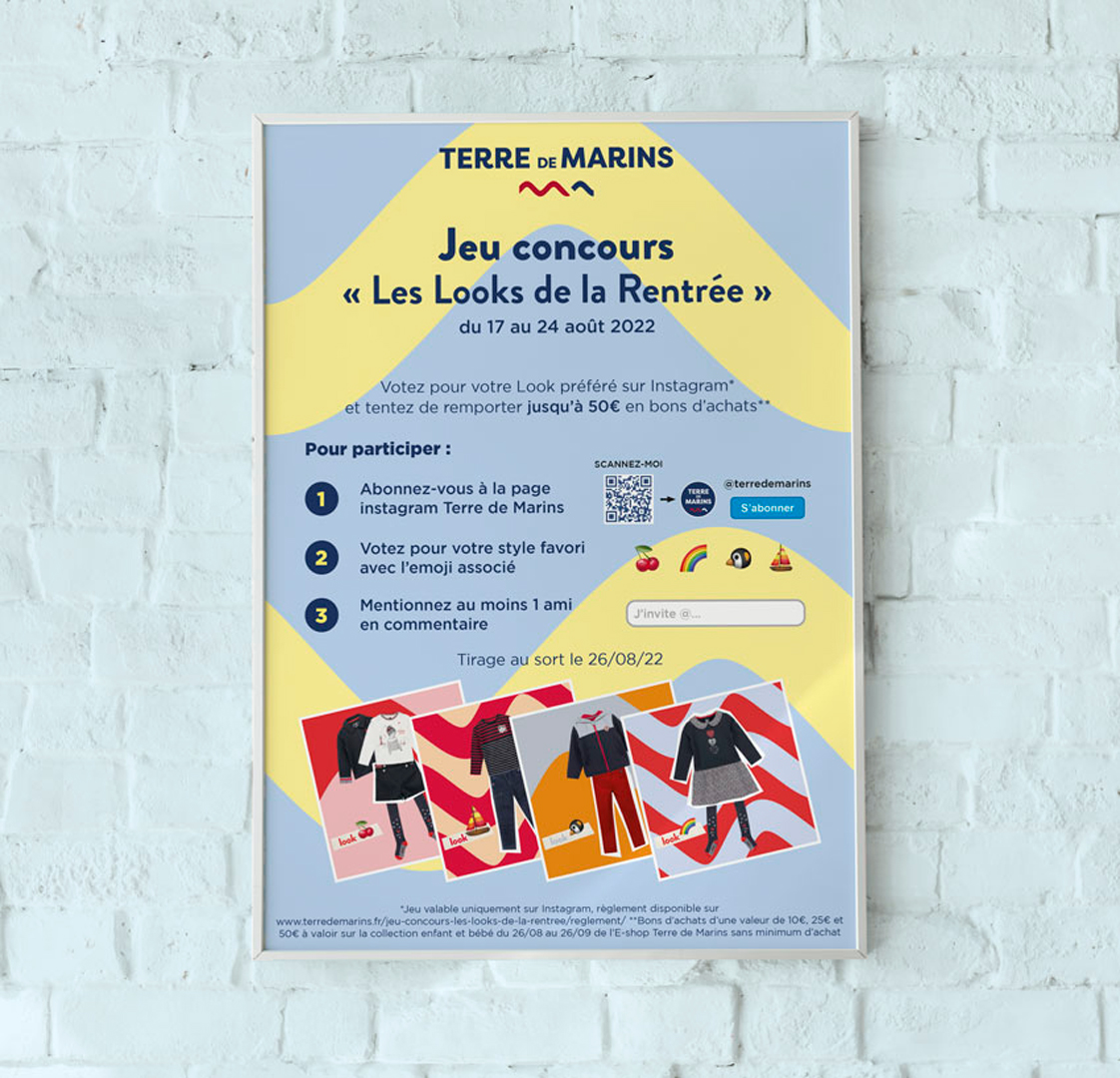 affiche pour un concours de tenue de rentrée sur instagram